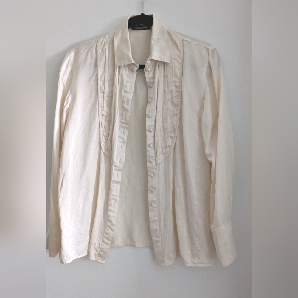 Silk Tuxedo Blouse